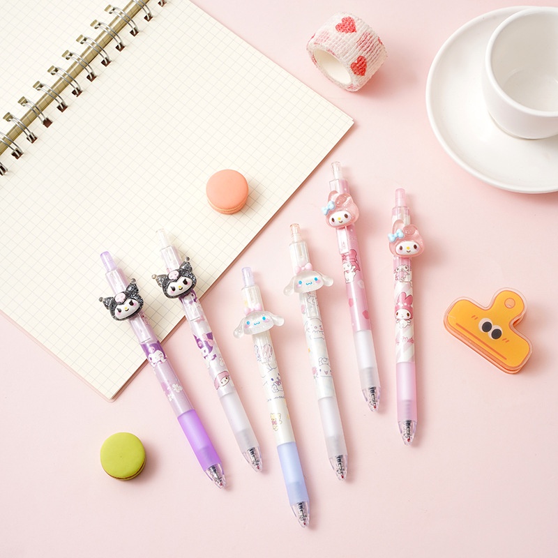 SANRIO Bút Bi Mực Đen Ngòi 0.5mm Tạo Hình Kuromi Cinnamoroll Melody Dễ Thương