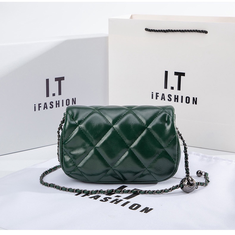 Túi Đeo Chéo Dây Xích Đính Hạt Kim Cương Nhỏ Nhắn Xinh Xắn Dành Cho Nữ