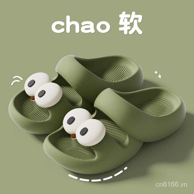 Dép Sandal Đế Dày Hai Dây Hình Đôi Mắt To Thời Trang Mùa Hè Dành Cho Bạn Nữ Mang Trong Nhà / Ngoài Trời / Đi Biển