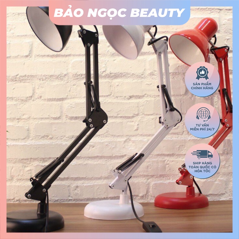 Đèn kẹp bàn 2 trong 1 trong ngành nail, nối mi, phun xăm, đèn học