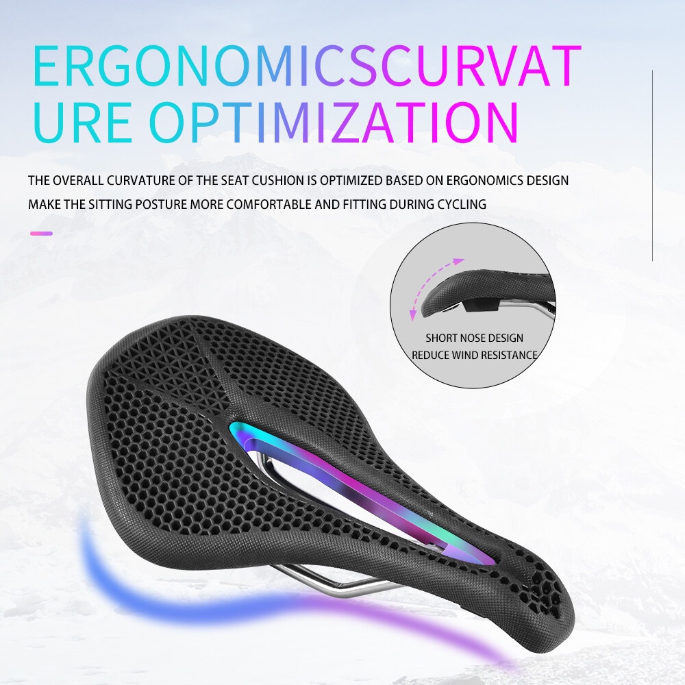 Eslnf 3d yên xe đạp mtb yên xe in 3d yên tổ ong yên xe mũi ngắn rỗng bộ phận yên xe đạp