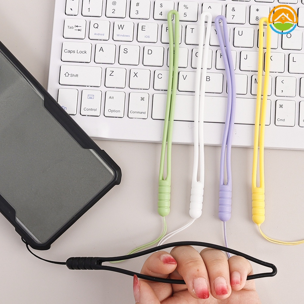Chất lượng cao điện thoại silicon mềm dây đeo cổ tay dây đeo tay / phổ biến anti-lost short keychain treo dây phụ kiện điện thoại