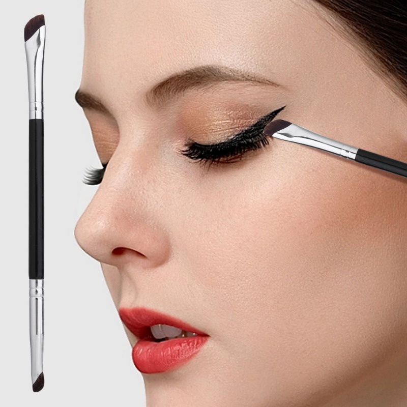 Cọ kẻ mắt góc siêu mỏng / double head sickle eye details smudge brush / lower eyelid eyeshadow chi tiết đồ trang điểm