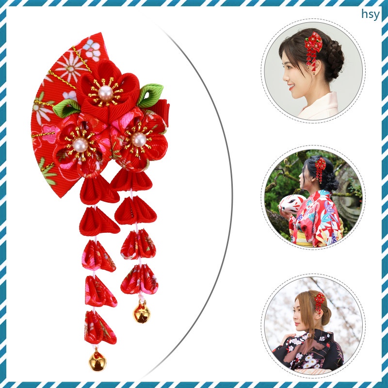 Tua chuông tóc phụ kiện kimono kẹp phụ nữ trang trí trang trí hoa miss child huyisheng.vn