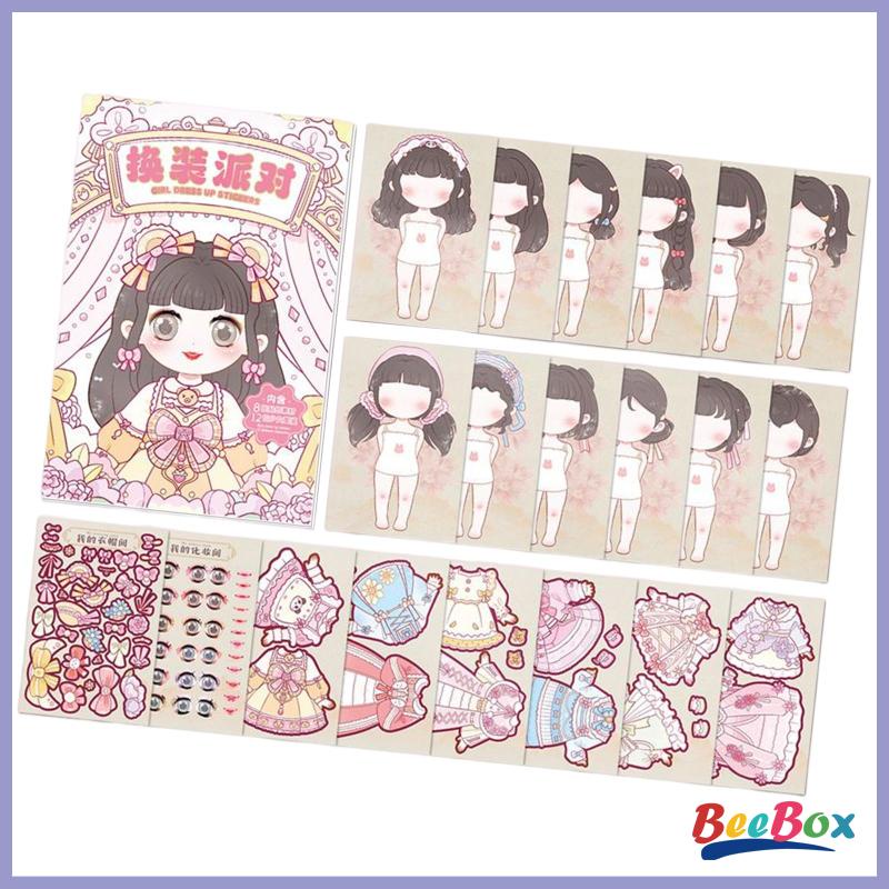Bộ sticker Búp Bê Mặc Trang Phục diy Sáng Tạo Giáo Dục Cho Bé 3 Tuổi
