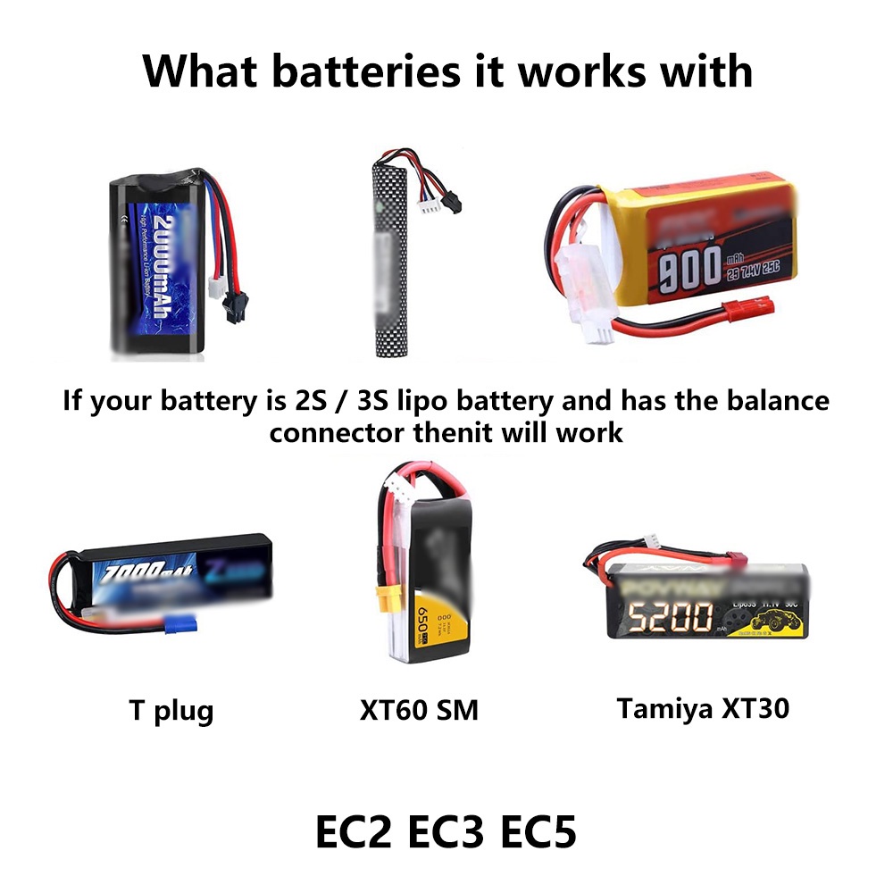 Aideepen 2s-3s pin lithium và bảng sạc bộ sạc cân bằng mô hình máy bay 7.4v / 11.1v