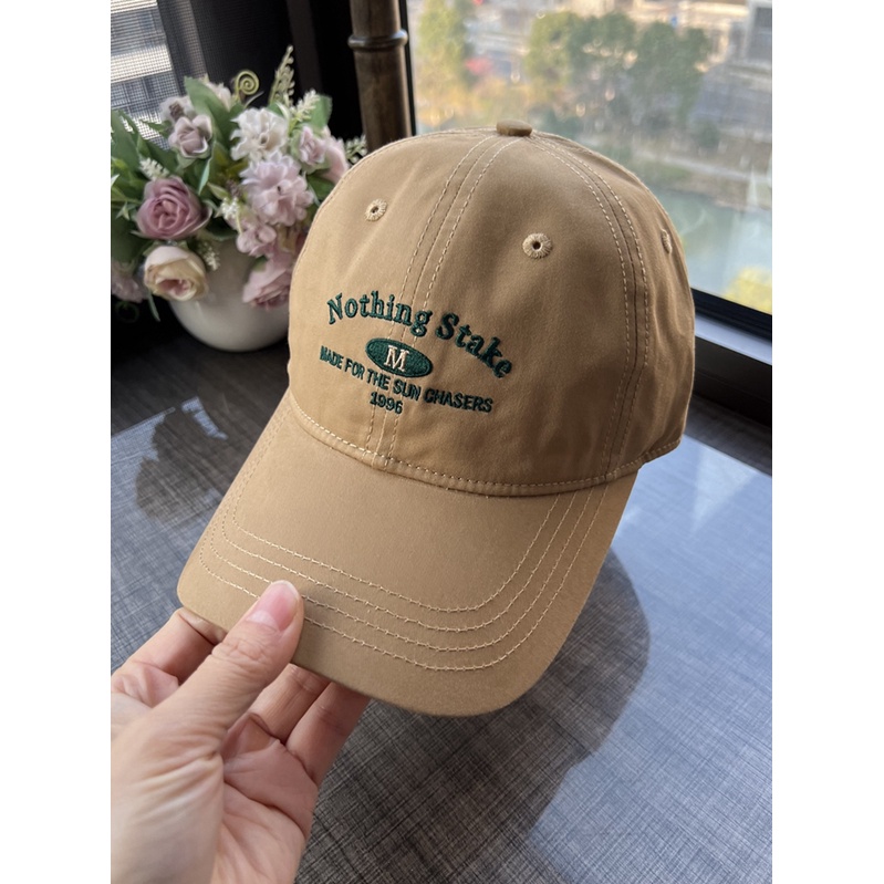 Mũ Lưỡi Trai Bằng Da Thêu Chữ Phong Cách Hàn Quốc Thời Trang Cho Nữ