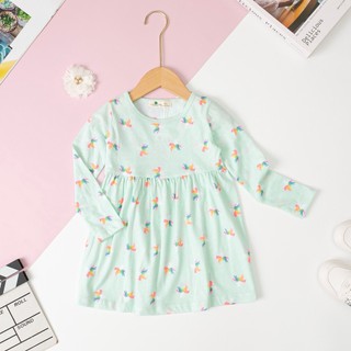 Váy dài tay mùa thu mềm mát LITIBABY cotton thu đông cho bé 11kg - 35kg