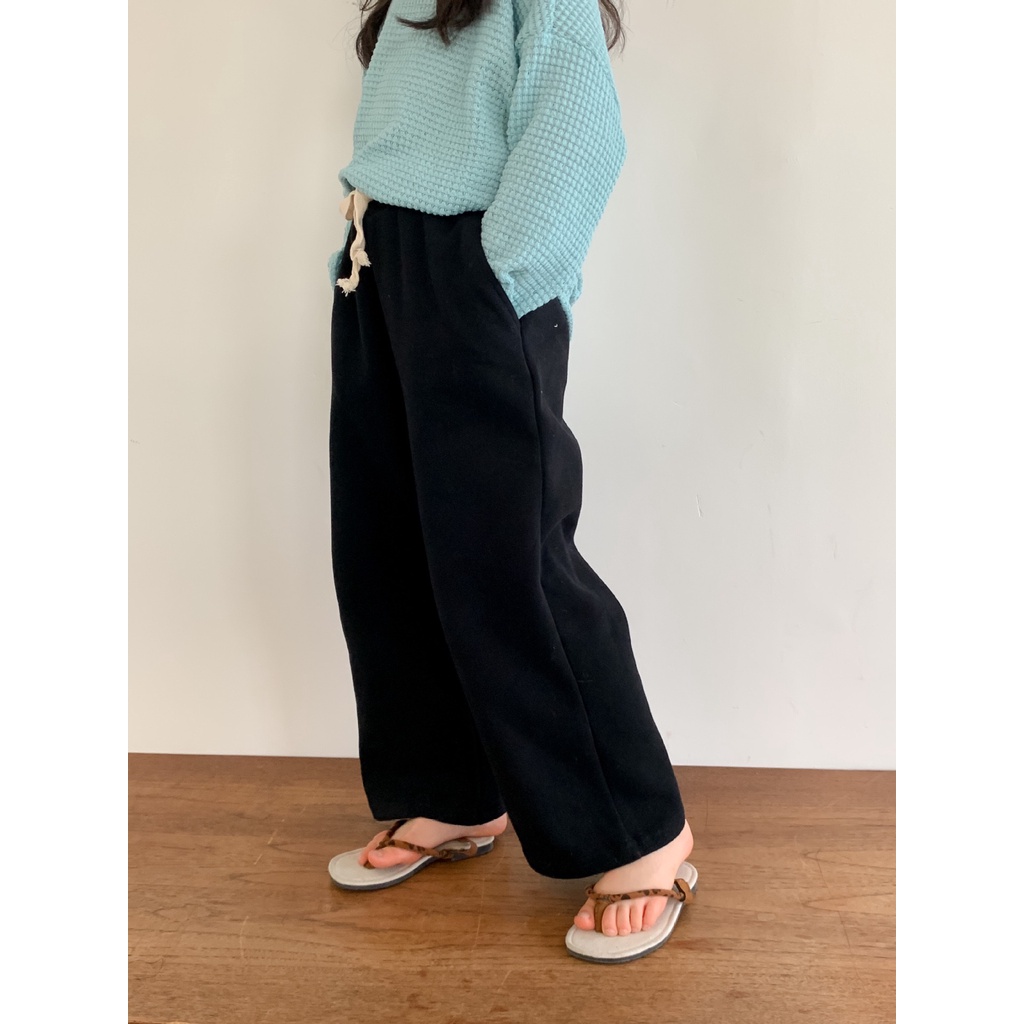 Quần nỉ dài bé gái ống suông QG369 sz 110-160, quần dài thắt dây cho trẻ em thời trang Hàn Quốc