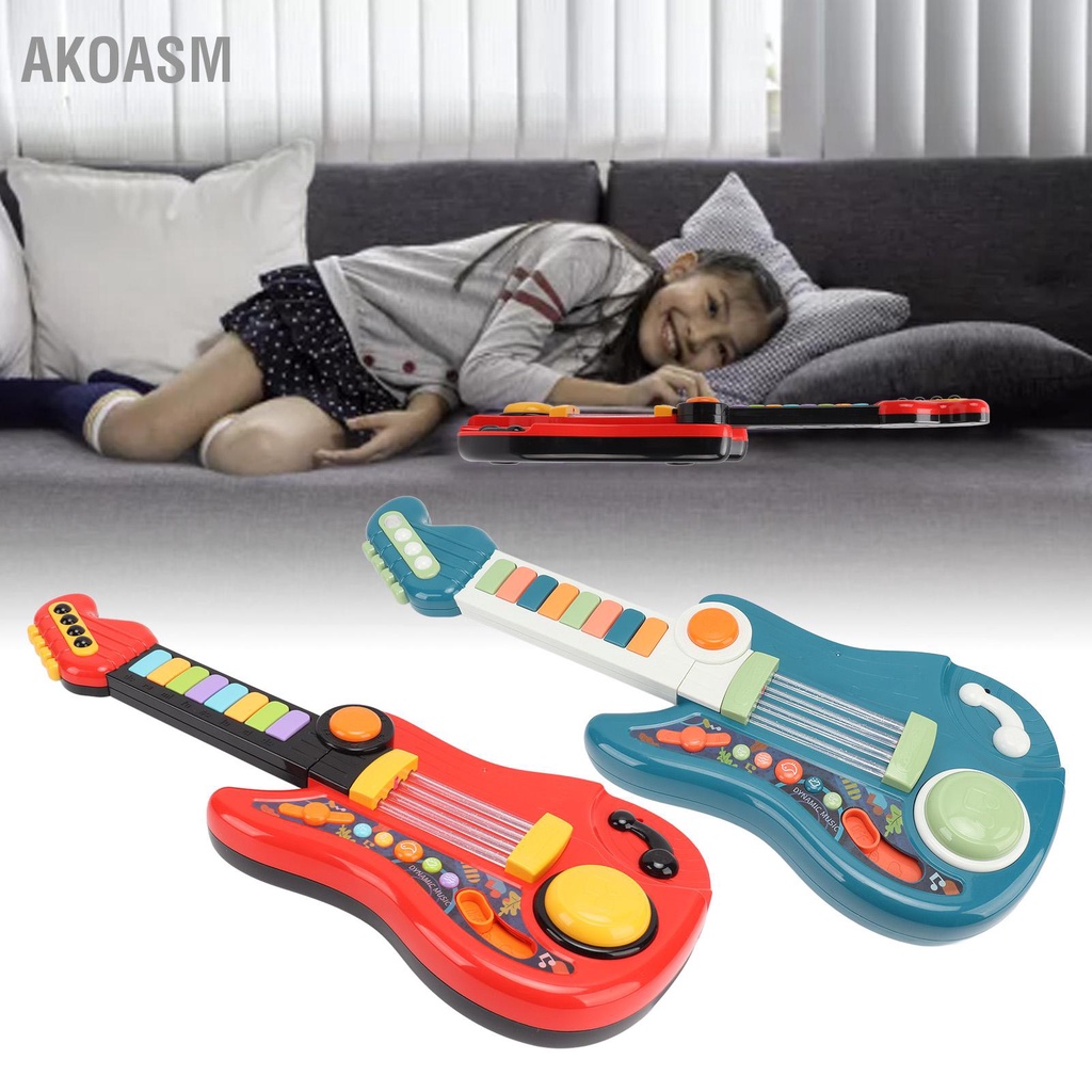 Đồ chơi âm nhạc đàn guitar cho bé, Đồ Chơi Gấp Gọn Đa Năng Trẻ Em Âm Nhạc Khai Sáng AKOASM