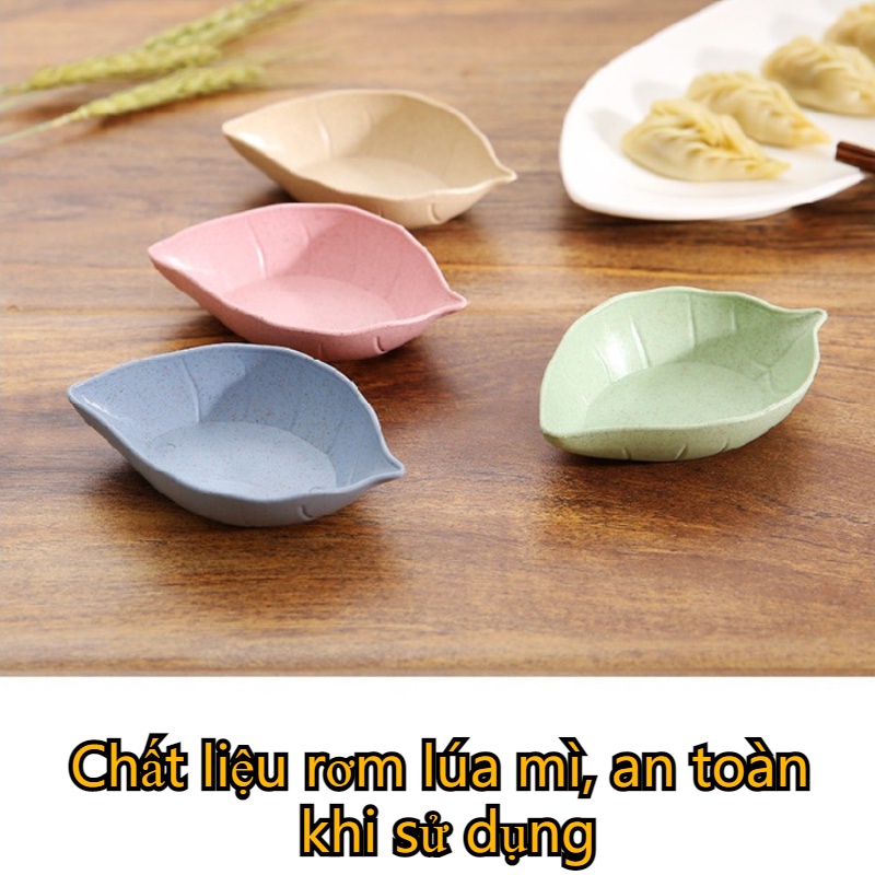 Chén đựng gia vị xinh hình chiếc lá lúa mạch xinh xắn bát nhựa-DREAM