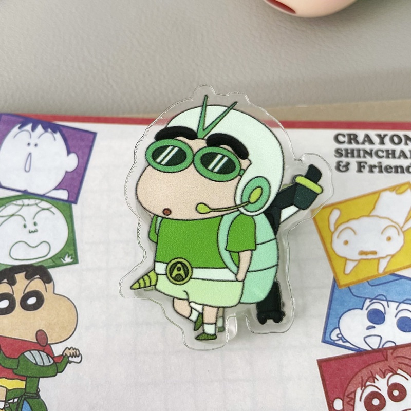 Kẹp Giữ Giấy Ghi Chú Bằng Acrylic In Hoạt Hình Cậu Bé Bút Chì Shin-Chan