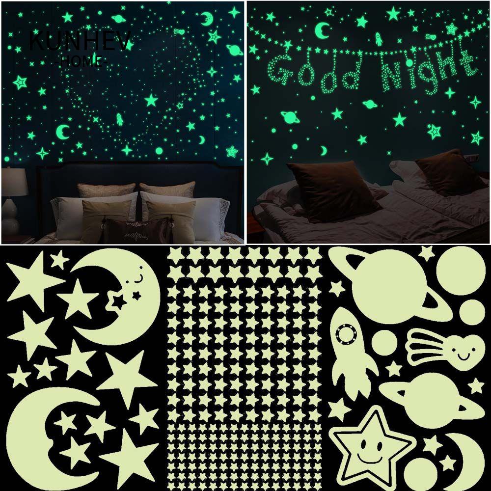 KUNHEV Decal dạ quang diy phát sáng trong bóng tối trang trí nhà trẻ trang trí tường nghệ thuật