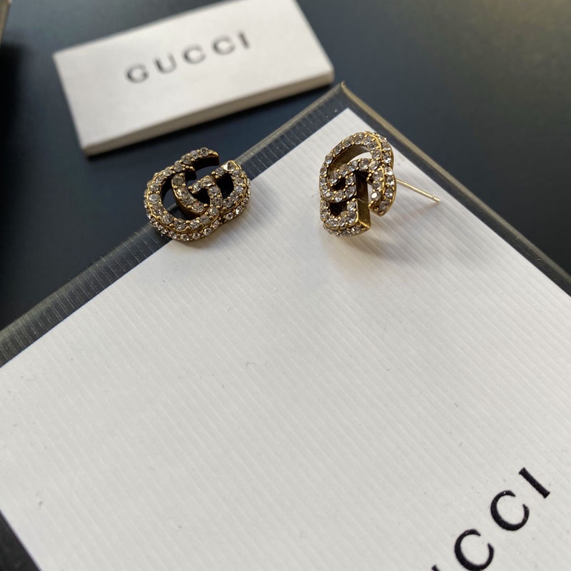 Gucci bông tai titan thép chữ logo vòng đeo tai stud bông tai trang sức của phụ nữ
