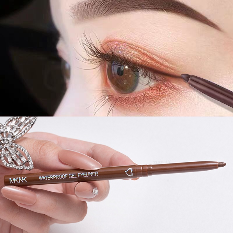 Bút chì kẻ mắt không thấm nước gel pencil matte silkworm eyeliner pen brown lasting not blooming quick drying eye liner gel pen makeup