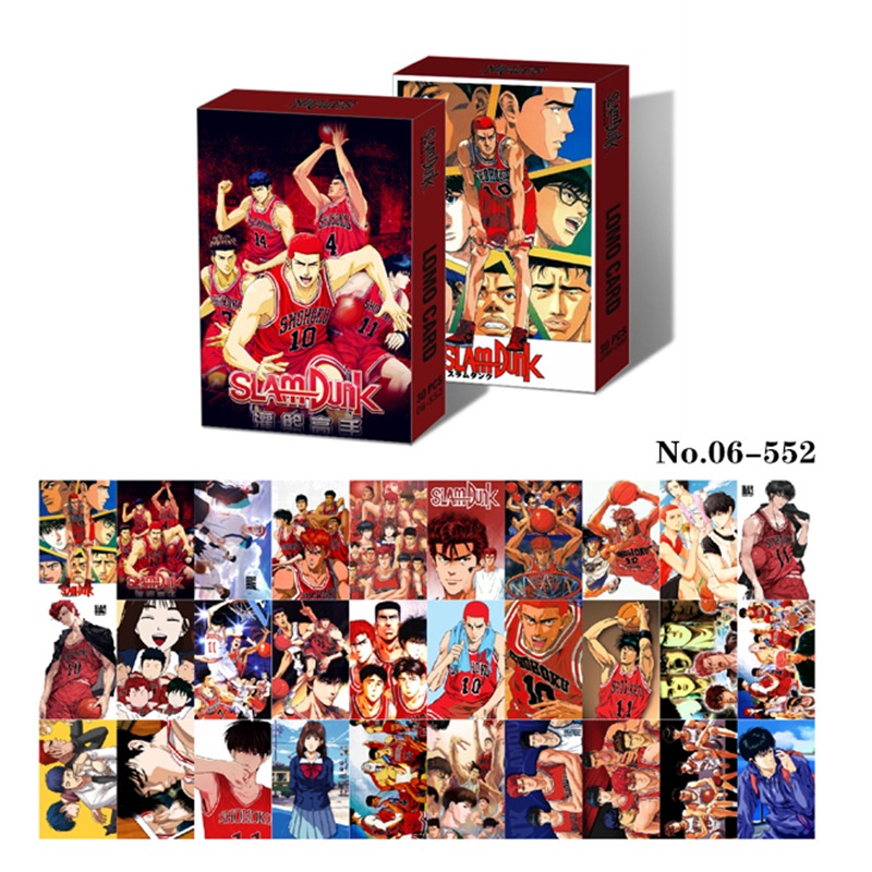 Dragon ball z, jojo, one piece, blue lock, haikyuu!! Attack on titan, naruto, black clover, jujutsu kaisen, tokyo revengers, hunter, chainsaw man, genshin, slam dunk, demon slayer lomo card