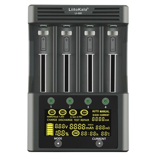 Bộ sạc đa năng liitokala lii-600 test pin ni-mh lithium-ion 18650 3.7v 18350 18500 21700 25500 26650 aa aaa