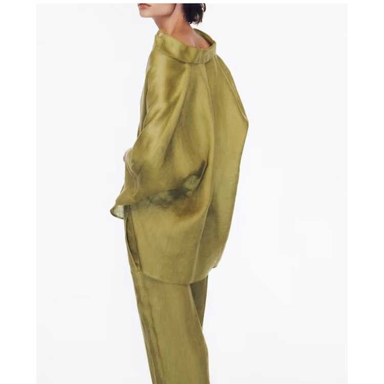 Zara Bộ Đồ Ngủ Áo Tay Rộng + Quần Dài Lưng Cao Thời Trang Mùa Thu Năng Động 8402352 7847352