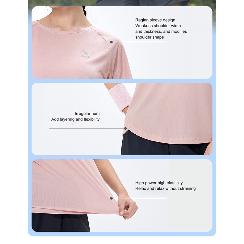 CAMEL SPORTS sports sports t-shirt new elastic quick-drying refreshing breathable all-match cổ tròn tay ngắn