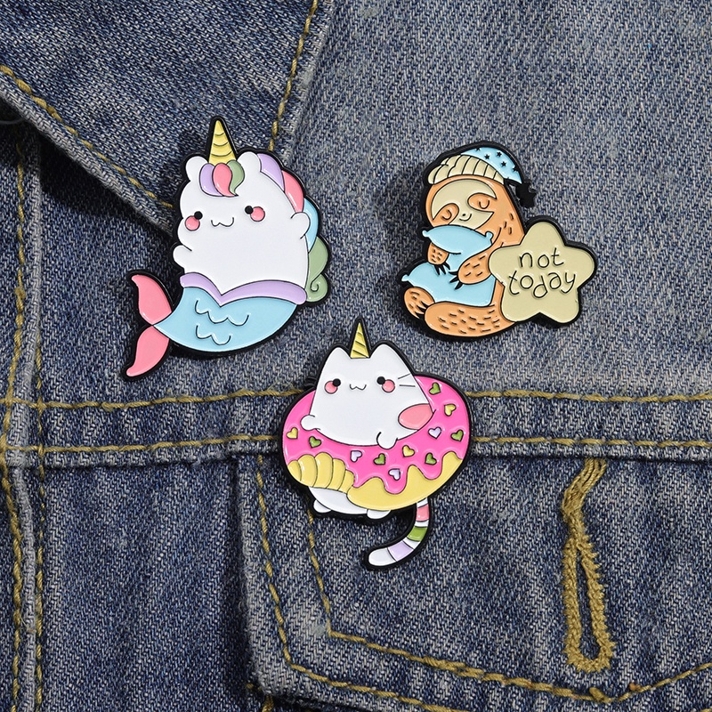 Ghim cài áo QIHE JEWELRY hoạt hình unicorn động vật vui nhộn quà tặng trẻ