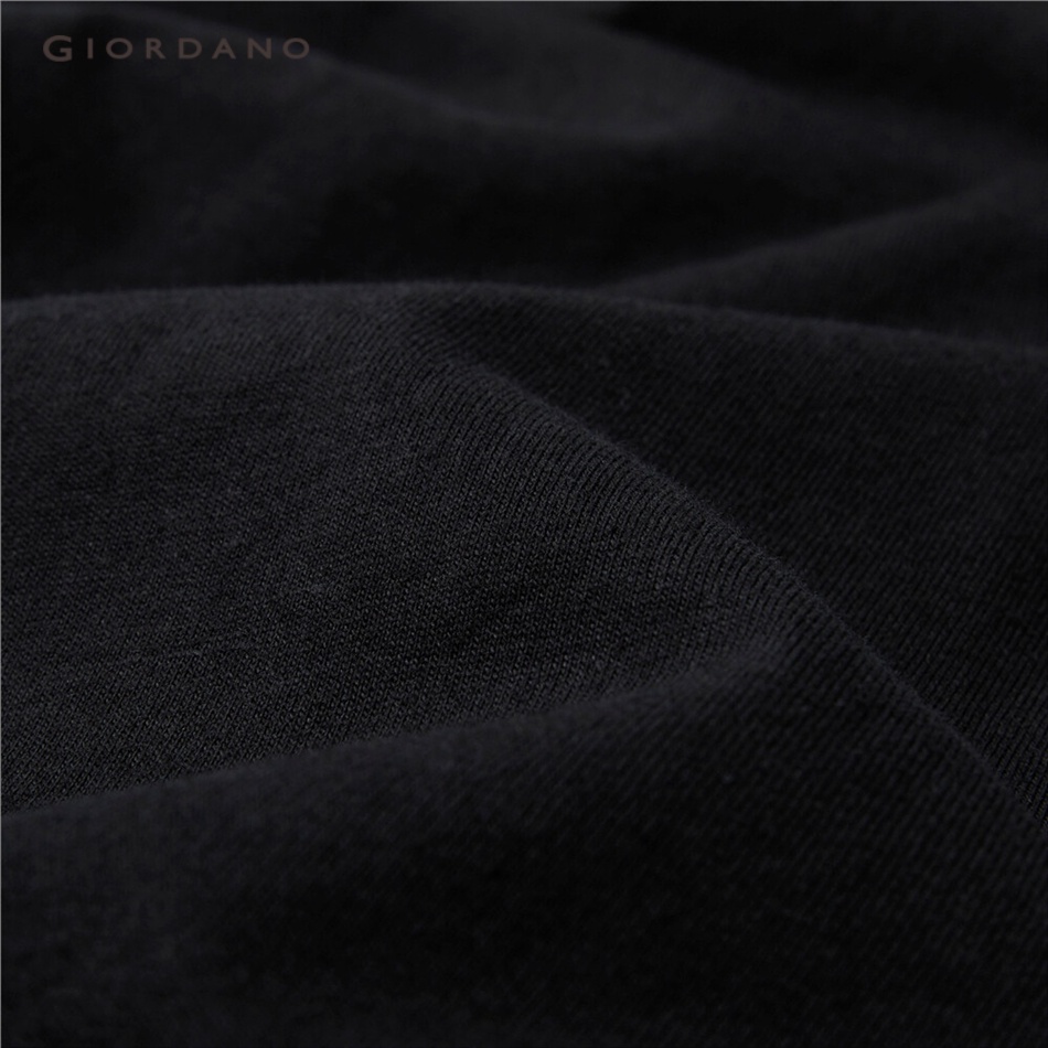 Áo thun GIORDANO 13093790 cotton dài tay thêu họa tiết thời trang dành cho nam