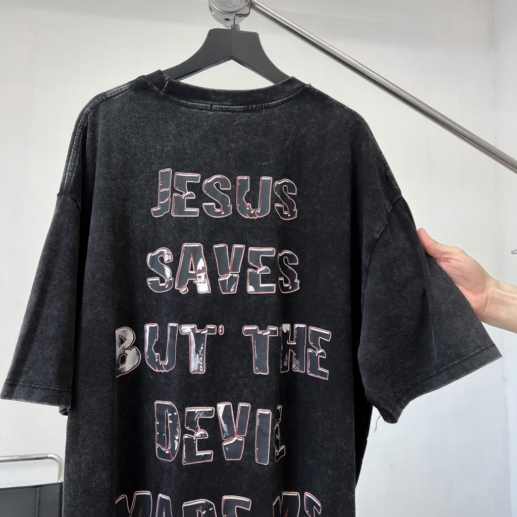 Áo thun phông chất liệu 100% cotton form rộng unisex wash HEART cao cấp TSS-A7338 by COCCACH