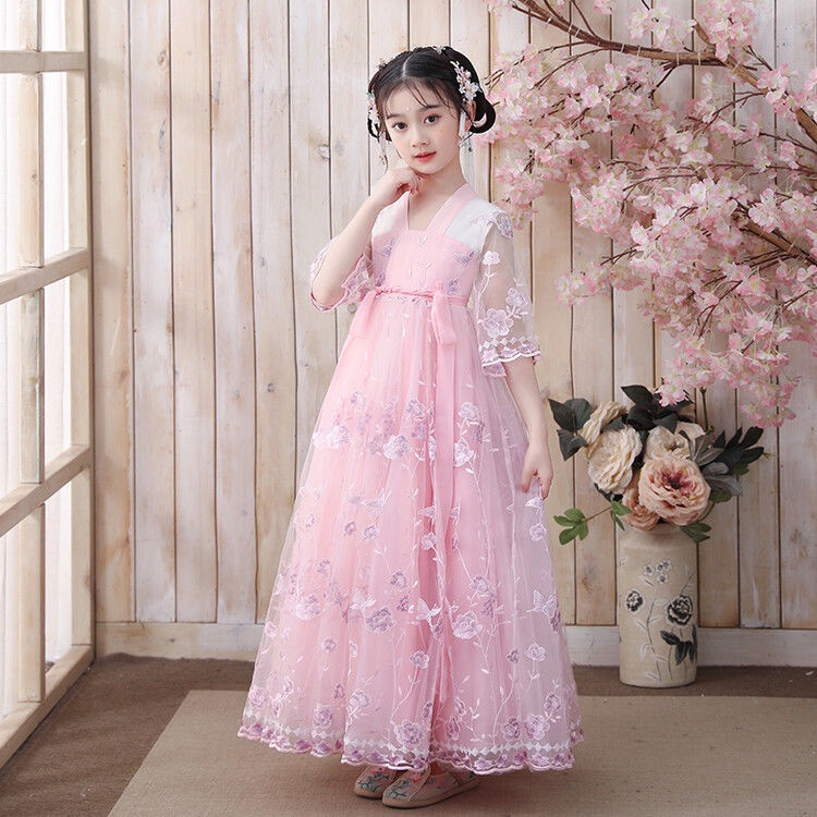 Bộ Hán Phục Hóa Trang Công Chúa Phong Cách Trung Hoa Cổ Điển Cho Bé Gái