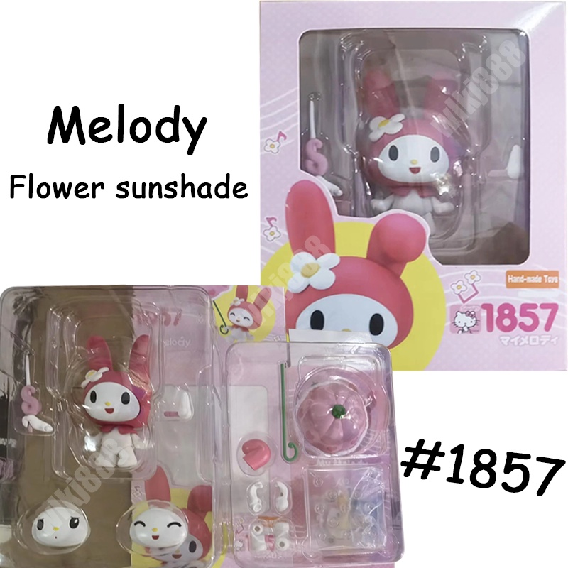 Nendoroid sanrio kuromi melody 1857 1858 phiên bản q dễ thương thay đổi khuôn mặt anime articulado hành động hình mô hình búp bê
