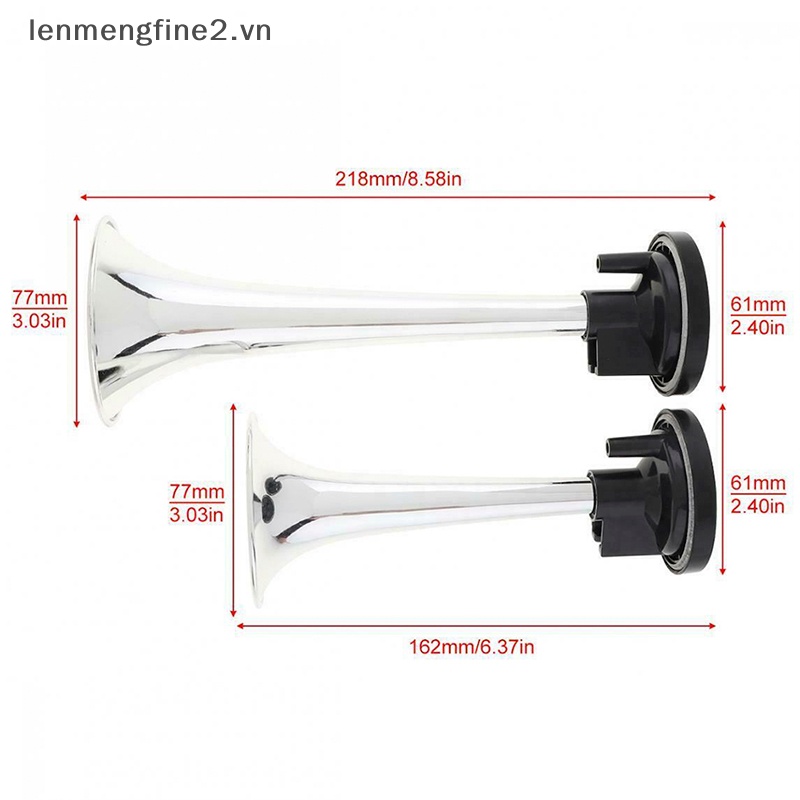 2 cái còi hơi đen kèn đôi máy bơm không khí còi hơi ống ô tô xe tải thuyền tàu