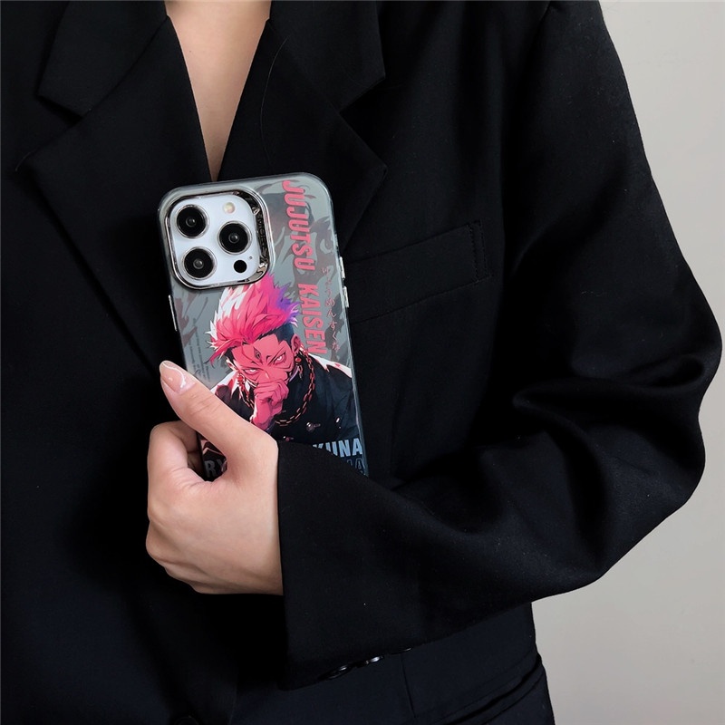Color-plated nhật bản anime jujutsu kaisen cartoon phone case cho iphone 11 14 13 12 pro max cover