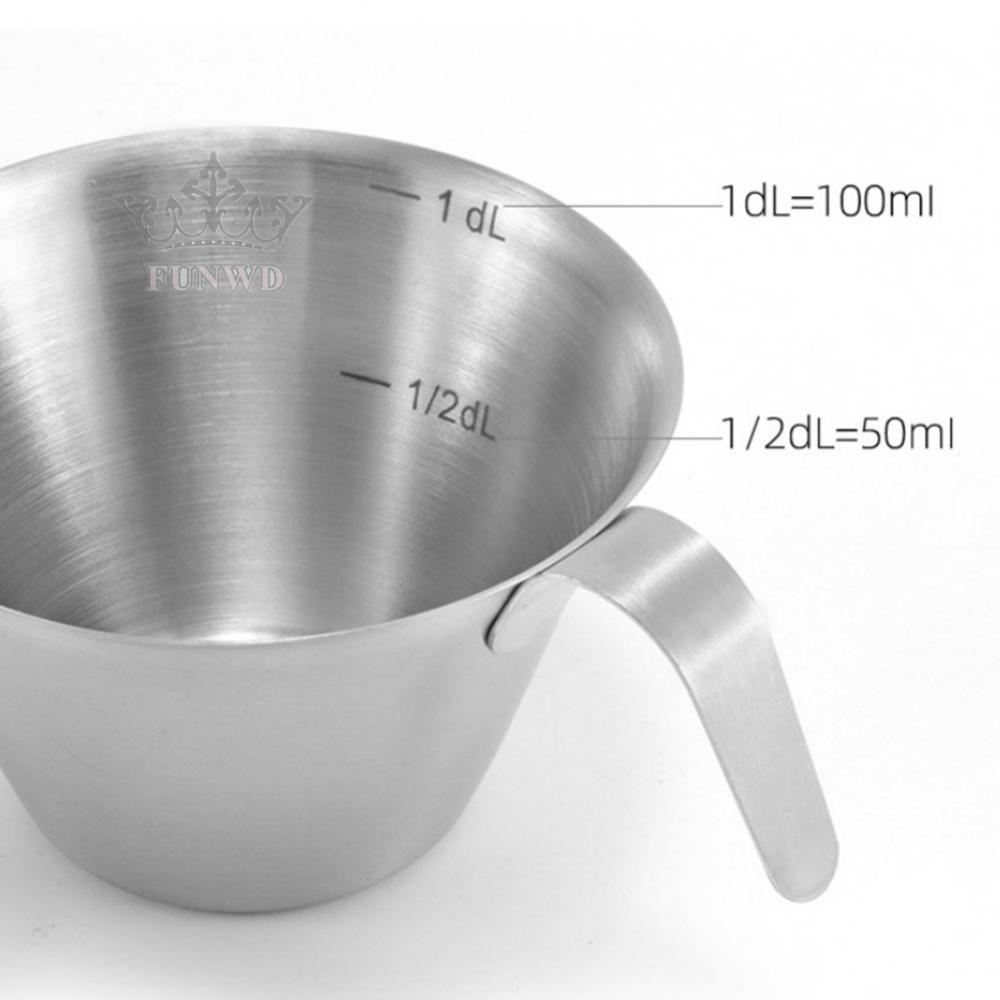 Cốc đo bằng thép không gỉ 100ml tách cà phê espresso bình pha cà phê sữa