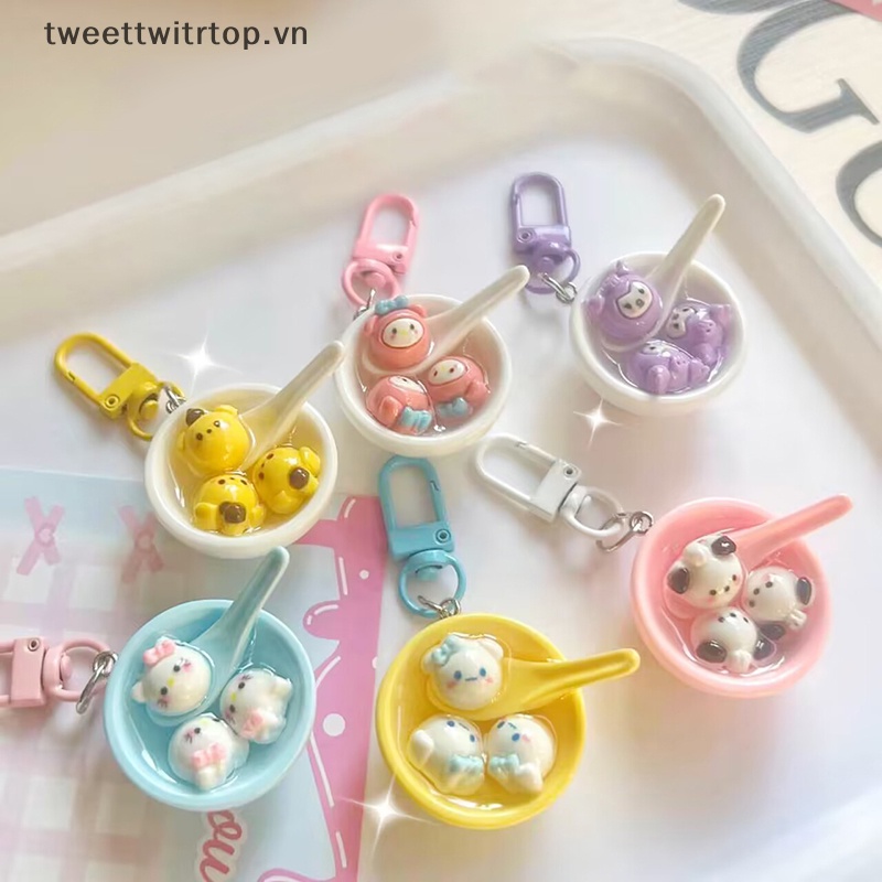 SANRIO Tri Móc Khóa Hình Bát Cơm kuromi melody pochacco cinnamoroll Dễ Thương vn