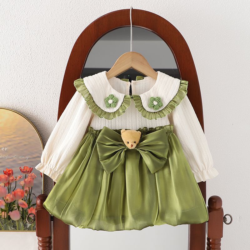 Đầm Công Chúa Phong Cách Phương Tây Thời Trang Mùa Thu Cho Bé Gái