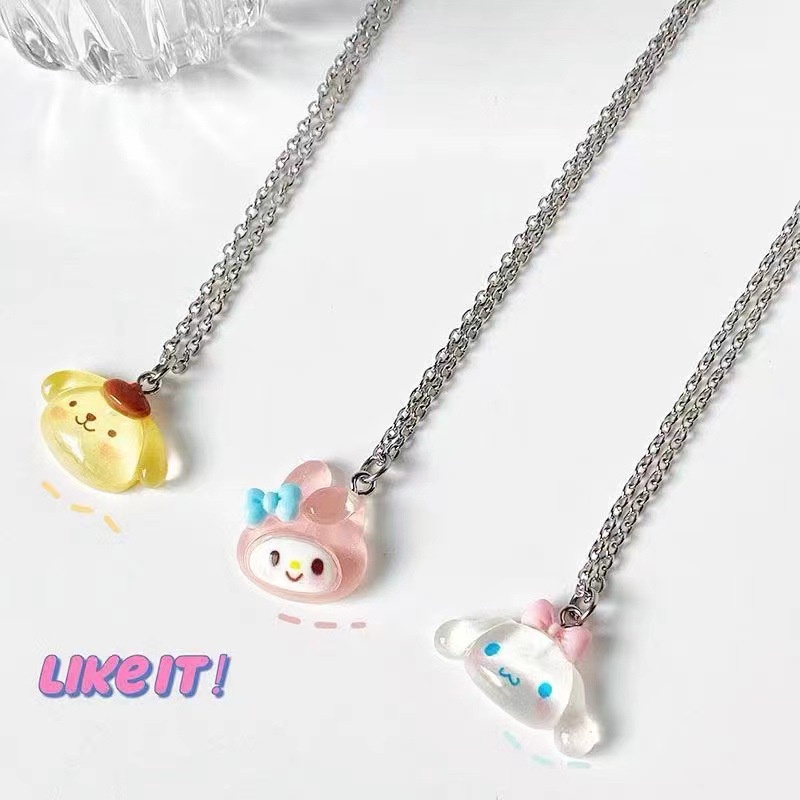SANRIO Vòng cổ Thép Không Gỉ Mặt Hình Thú Hoạt Hình Đáng Yêu