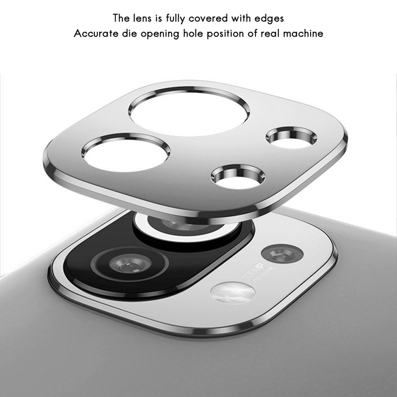 Set 2 Miếng Dán Bảo Vệ Ống Kính Máy Ảnh Sau Màu Đen / Bạc Cho Xiaomi 11 Mi 11