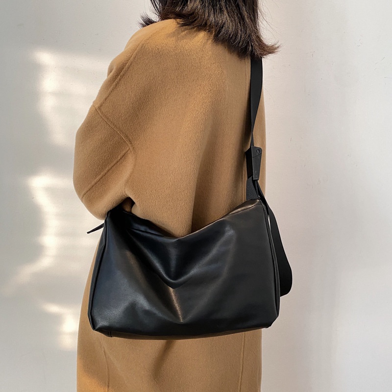 MISCHA Túi Đeo Vai Cỡ Lớn Mềm Mại Thiết Kế Đơn Giản Phong Cách Retro Cho Nữ