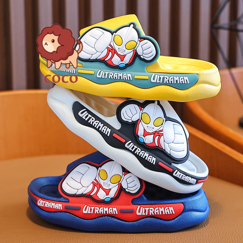 Dép Đi Trong Nhà Đế Dày Chống Trượt In Hình Ultraman Dành Cho Bé Trai