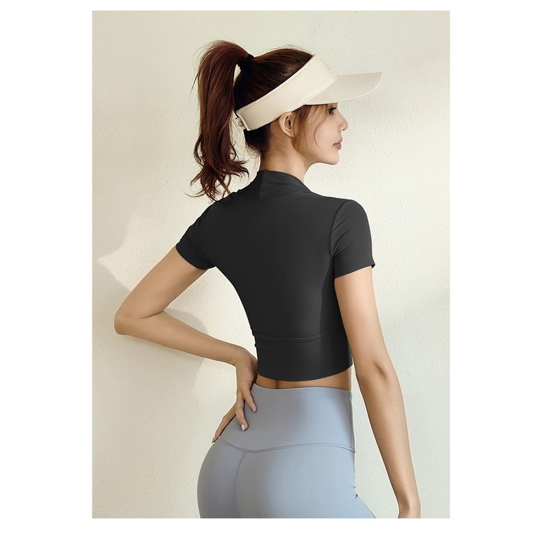 Áo Thun Yoga Tay Ngắn Dáng Ôm Co Giãn Tốt Khô Nhanh Phong Cách Mới