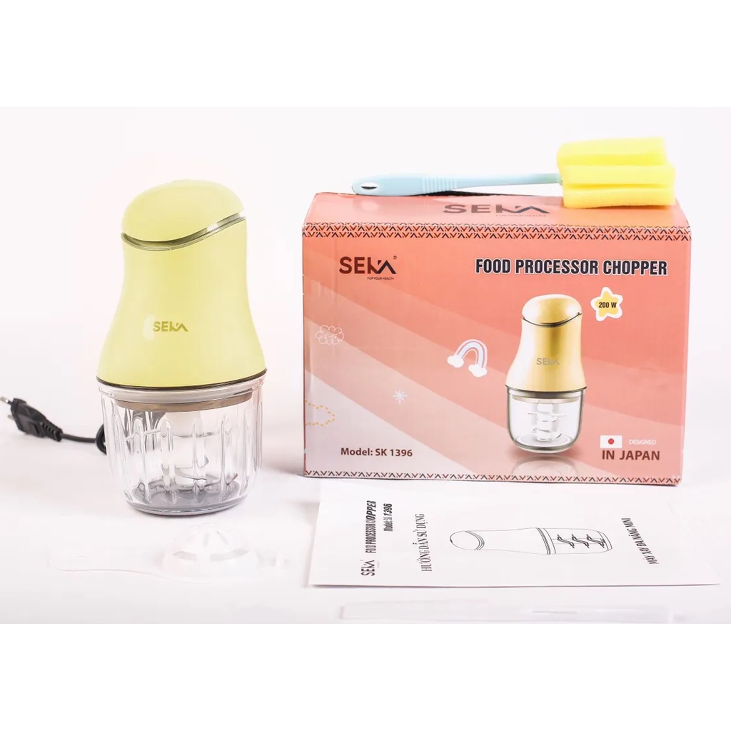 Máy xay đa năng cầm tay 6 lưỡi SEKA, công suất 200W, dung tích 300ml, cối thủy tinh cao cấp chịu lực, chịu nhiệt