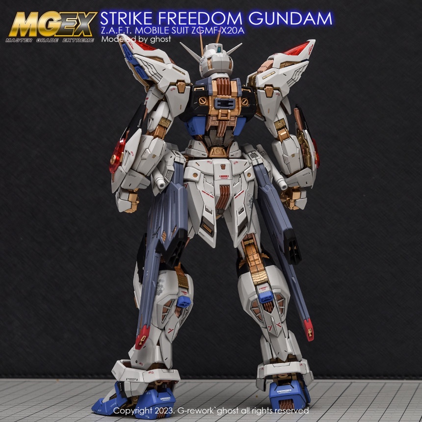Decal Dán Trang Trí Xe Hơi In Chữ GHOST MGEX Strike Freedom