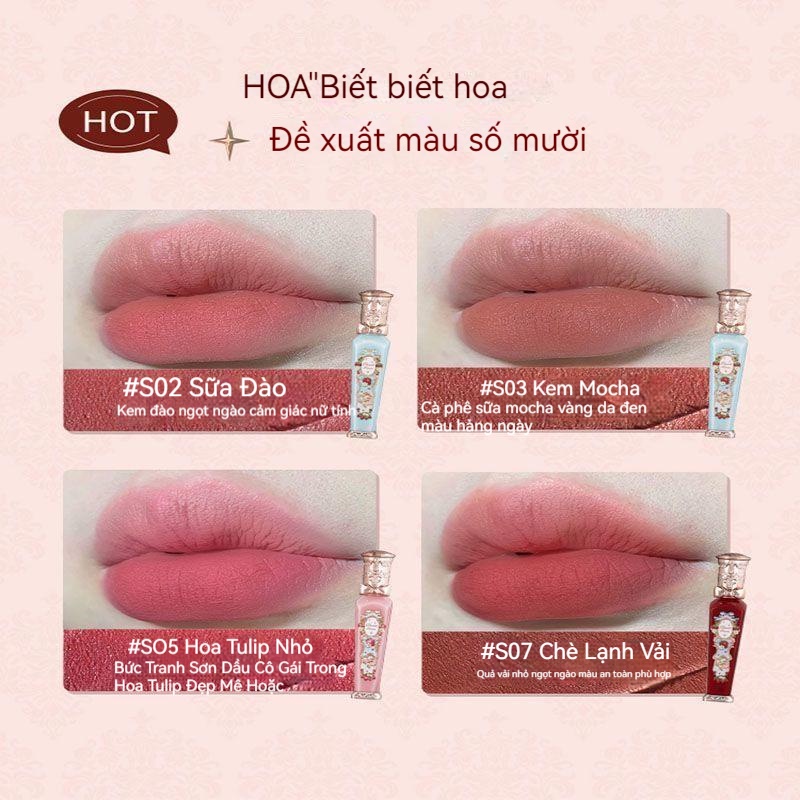 Flower Knows Son Kem Dâu Tây Rococo Mềm Mịn Như Nhung Màu Trà Sữa Nhẹ Nhàng Lâu Trôi Làm Trắng Tập Trung