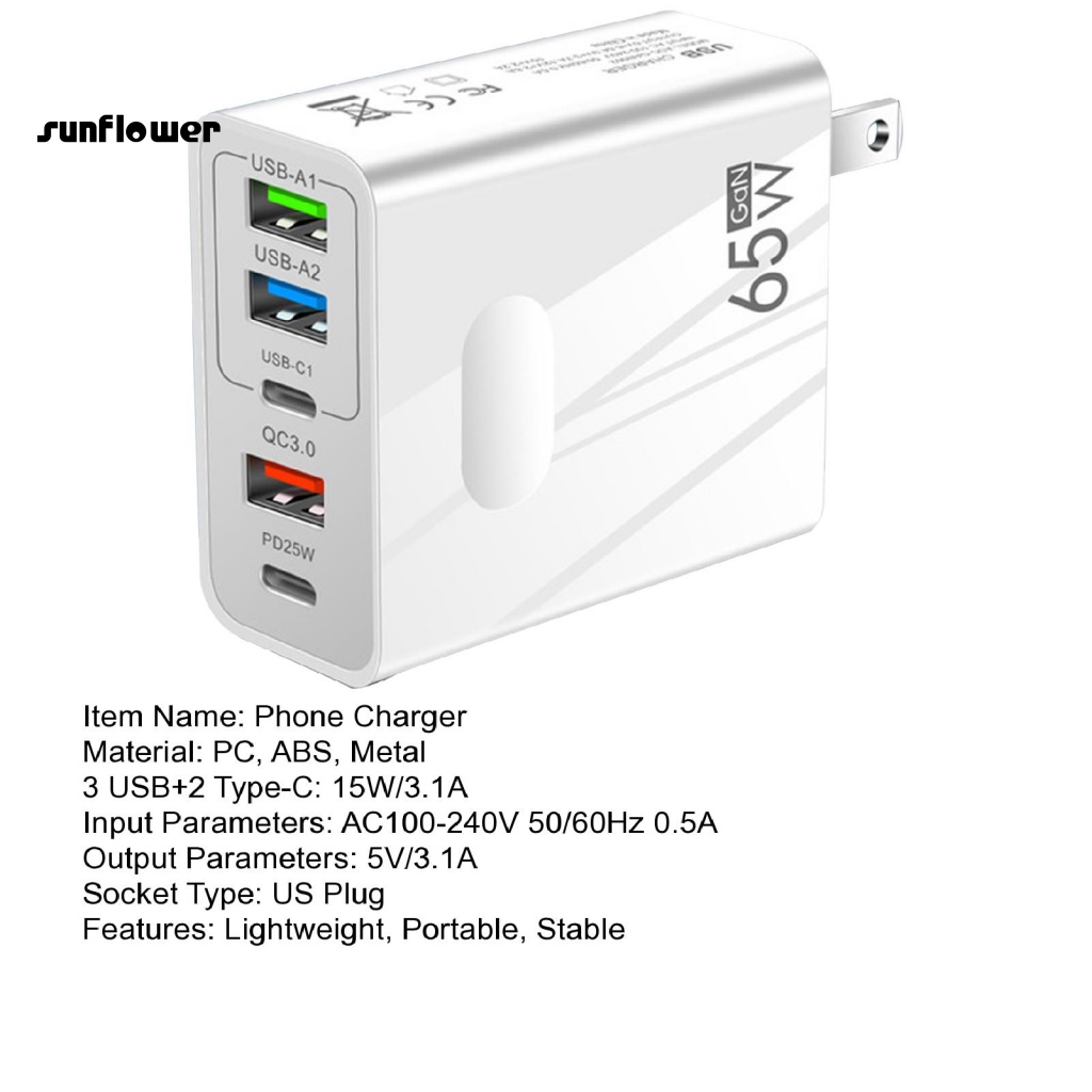 Đầu Sạc USB Type-C 2 Màu An Toàn Cho Điện Thoại Laptop Sự Bảo Vệ