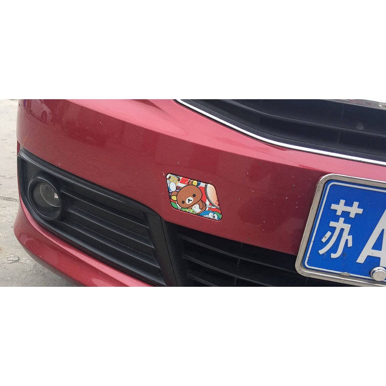 Creative Automotive Fuel Tank Cap Modified Graffiti Stickers Reflective Mirror Car Cartoon Waterproof Scratch Hidden Personality Decorative Cover Stickers Cute stickers Car fuel tank cap decoration