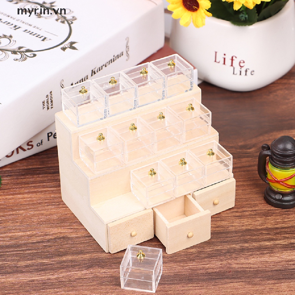 1 Set Mô Hình Tủ Trưng Bày Kẹo / Rau Củ Trang Trí Nhà Búp Bê 1: 12