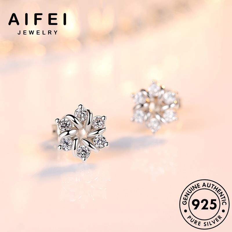 AIFEI JEWELRY quốc thật sức tai tròn thời moissanite nữ bông 925 trang Thời khuyên hàn trang kiện tua thời xỏ nguyên bản hoa bạc cương kim phụ vành E23