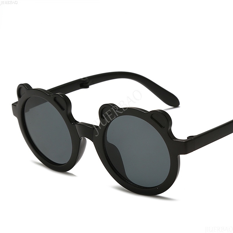 Kính Mát Gọng Tròn Nhỏ Chống Tia UV Hình Gấu Dễ Thương Phong Cách Hàn Quốc Thời Trang Cho Bé