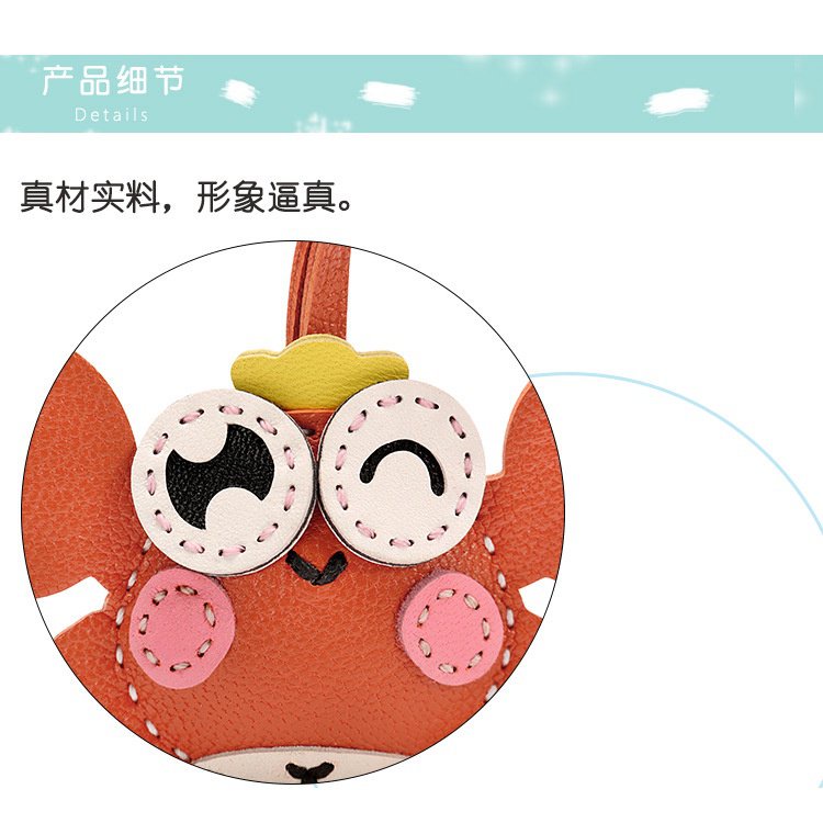 Móc Chìa Khóa Cặp Đôi Bằng Da Dê Thật Mặt Hình Cua Mini Dễ Thương Phong Cách Hàn Quốc Làm Quà Tặ
