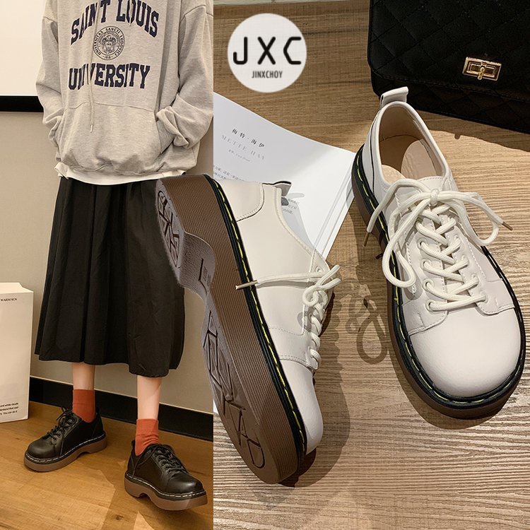 JINxCHOY Giày JINXCHOY Oxfords da pu đế xuồng buộc dây đơn giản