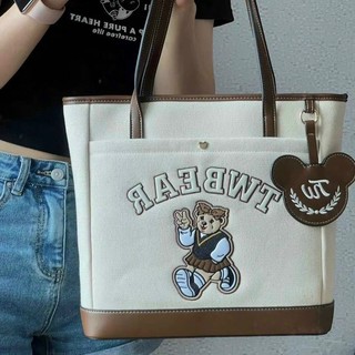 Túi Xách Nữ Viền Da Họa Tiết Gấu Bear Xinh Xắn Túi để đồ Tiện Lợi.