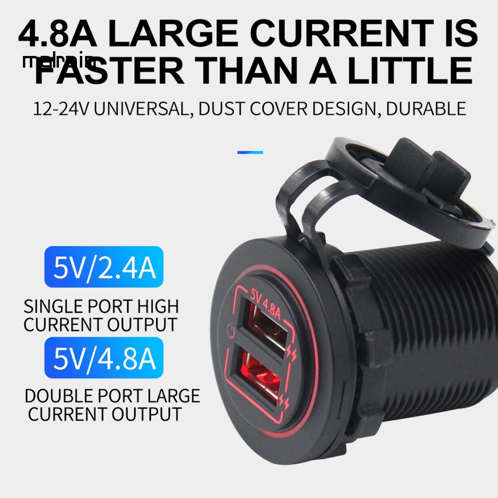 Bộ Chuyển Đổi Nguồn Điện Hai Cổng Mini An Toàn Cho Xe Hơi